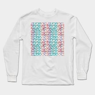 Pastel Knit Waves Long Sleeve T-Shirt